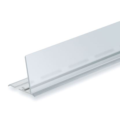 Imagen de Serie STANDARD: RAÍL PARA SEPARADORES - CON FRONTAL TRANSPARENTE H. 40 MM - PARA ESTANTES DE VARILLA