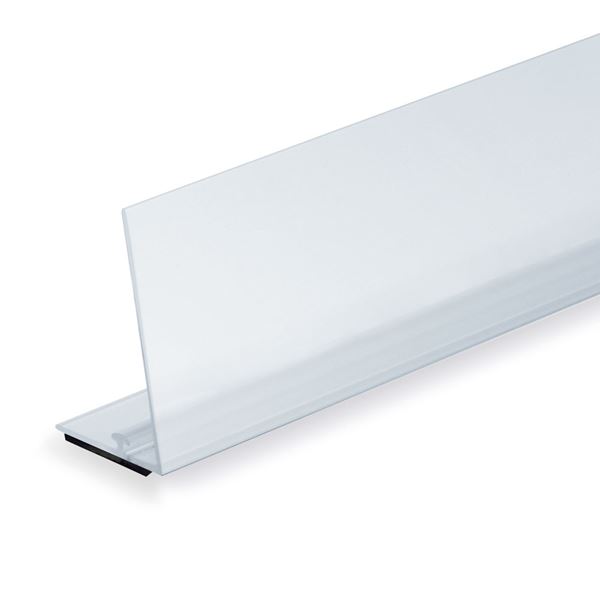 Immagine di Serie STANDARD: BINARIO PER SEPARATORI - FRONTALE 90° TRASPARENTE H. 60 MM - CON BANDA MAGNETICA