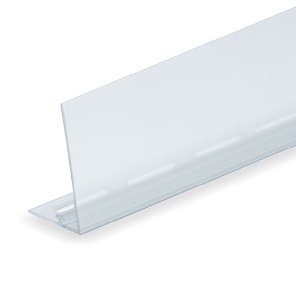 Immagine di Serie STANDARD: BINARIO PER SEPARATORI - FRONTALE 90° TRASPARENTE H. 60 MM - PER RIPIANO IN FILO
