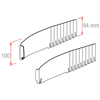 Immagine di SEPARATORE SPEZZABILE H. 100 MM - CON STOPPER LATERALE H. 65 MM - Serie 5