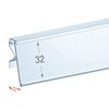 Immagine di PORTAPREZZO BASCULANTE PER RIPIANI H. 25 MM CON CURSORE A "C" - ETICHETTA H.MAX 32 MM (con unghia)
