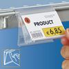 Immagine di PORTAPREZZO BASCULANTE PER FILO Ø 6 MM - ETICHETTA H.MAX 32 MM