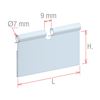 Image sur PORTE-ÉTIQUETTE PLIÉ « ULTRA CLEAR » - COUPE CENTRALE 9 MM