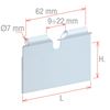 Immagine di PORTA ETICHETTE PIEGATO "ULTRA CLEAR" per ganci chiusi - TAGLIO CENTRALE UNIVERSALE 9-22 MM