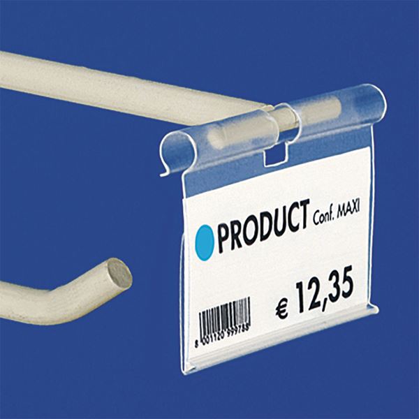 Immagine di PORTA ETICHETTE ESTRUSO - TAGLIO CENTRALE 11 MM - APERTURA POSTERIORE - Etichetta H.MAX 39 MM