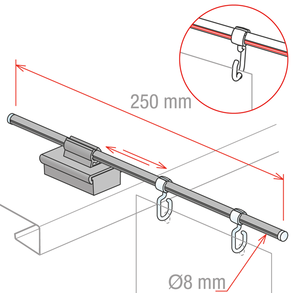 Immagine di PORTA BANNER MAGNETICO - ATTACCO SOPRA AL RIPIANO