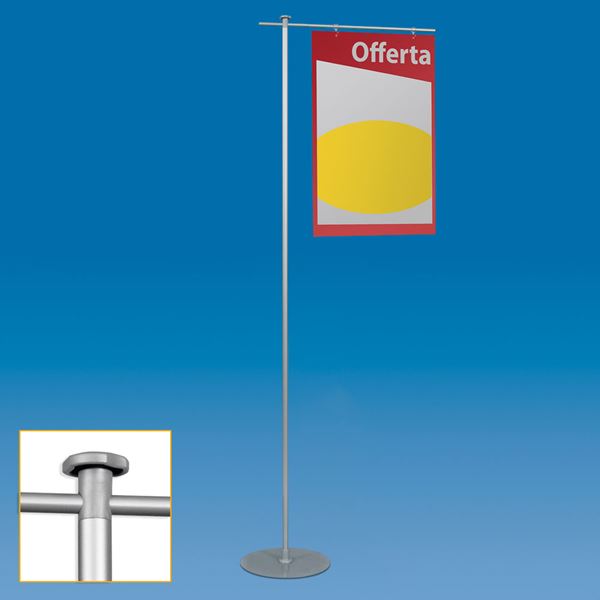 Image sur PIANTANA EASY FISSA IN ALLUMINIO CON 1 BRACCIO E 2 GANCI
