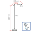 Image sur PIANTANA EASY FISSA IN ALLUMINIO CON 1 BRACCIO E 2 GANCI