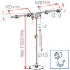 Picture of TELESCOPIC ALUMINIUM EASY STAND WITH 2 ARMS