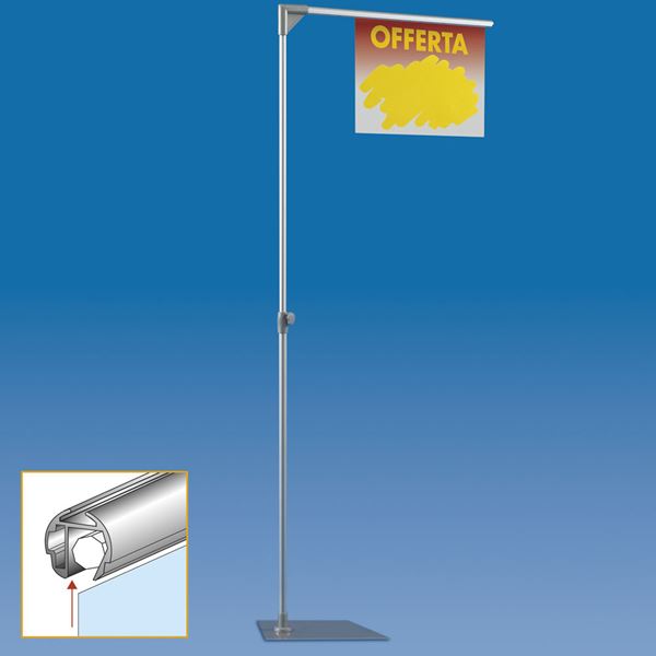 Immagine di PIANTANA MAJOR TELESCOPICA IN ALLUMINIO CON 1 BRACCIO FAST CLIP