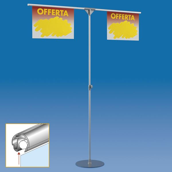 Immagine di PIANTANA MAJOR TELESCOPICA IN ALLUMINIO CON 2 BRACCI FAST CLIP