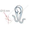 Picture of CLEAR DOUBLE HOOK - Ø16 MM