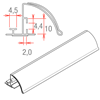 Immagine di BINARIO PER SEPARATORI - FRONTALE A TASCA ARROTONDATA - H.32 MM - CON ADESIVO - Serie 5
