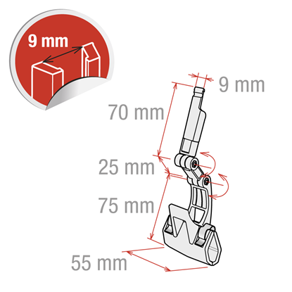 Immagine di PINZA DOPPIO SNODO CON CONVERTITORE DA 9 MM - standard