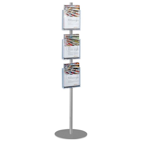 Immagine di PIANTANA CON 3 PORTA BROCHURE A4 VERTICALI - MONOFACCIALE