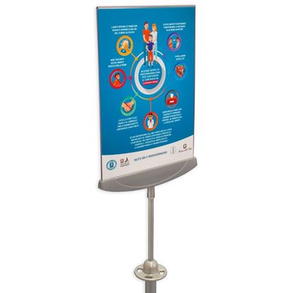 Immagine di TESTA OPZIONALE CON SUPPORTO "SMARTSY" CON BUSTA TRASPARENTE PORTA MESSAGGIO A4 VERTICALE "SATURN"