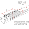 Immagine di CLIP PER RIPIANI IN LEGNO PORTA BARRA LED INCLINATA