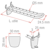 Picture of PLASTIC DOUBLE PRONG QUICK STAB DISPLAY HOOK