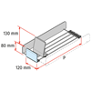 Imagen de PROXI ON SHELF PLATE módulo ancho / tope H.80 mm / empujador alto / fuerza baja)