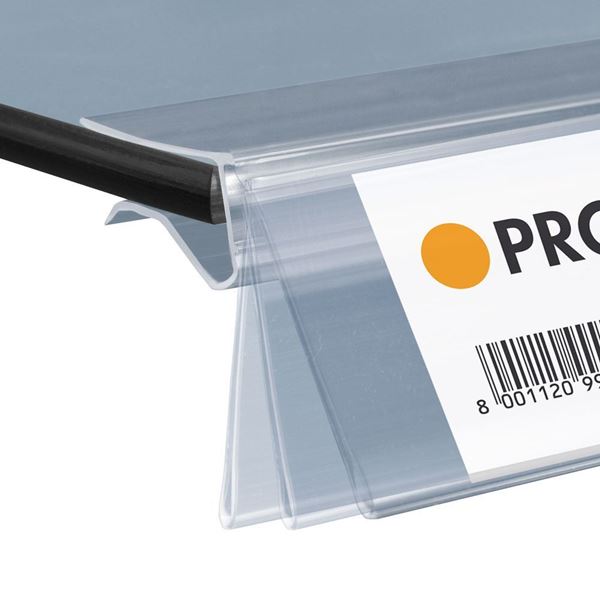Image sur PROFIL RABATTABLES PORTE-ÉTIQUETTES POUR TABLETTES EN VERRE