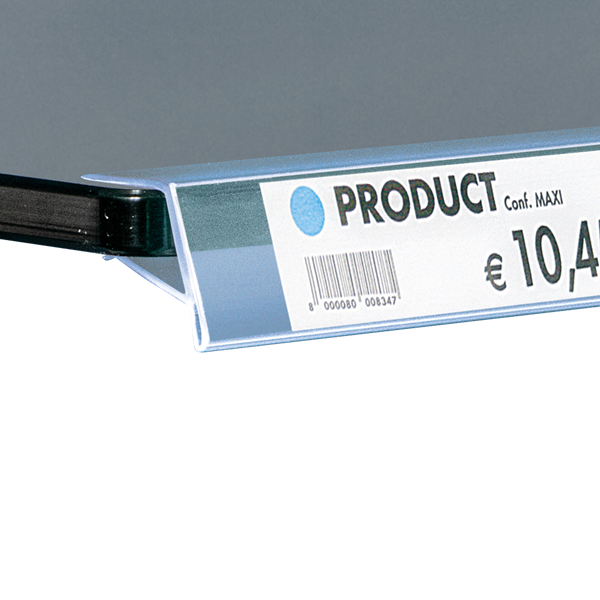 Immagine di PORTAPREZZO FISSO PER RIPIANI IN VETRO - ETICHETTA H.MAX 18 MM