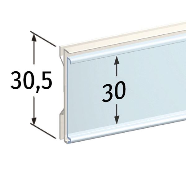 Immagine di PORTAPREZZO PER RIPIANO CEFLA MONOBLOCCO - ETICHETTA H.MAX 30 MM