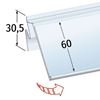 Immagine di PORTAPREZZO BASCULANTE PER RIPIANO CEFLA MONOBLOCCO - ETICHETTA H.MAX 60 MM