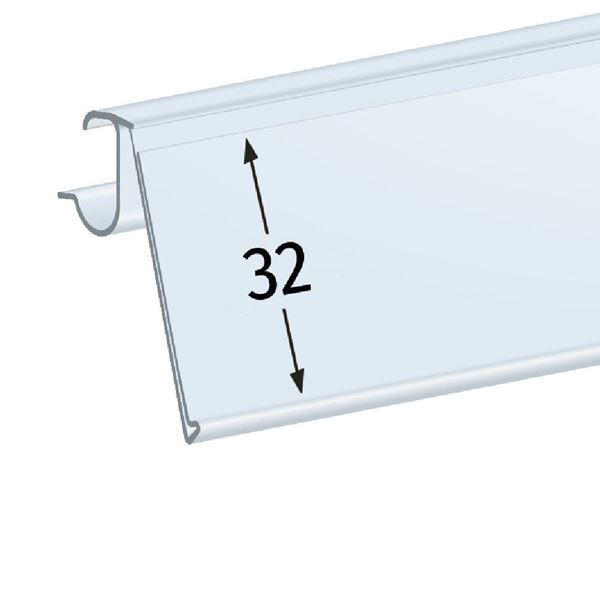 Imagen de PERFIL BASCULANTE PARA FRONTALES DE BALDA CON DOBLE VARILLA - ETIQUETA H.MAX 32 MM