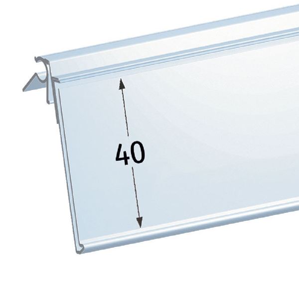 Immagine di PORTAPREZZO BASCULANTE PER FILO Ø 6 MM - ETICHETTA H.MAX 40 MM