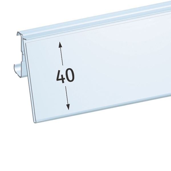 Immagine di PORTAPREZZO BASCULANTE PER RIPIANO CEFLA SYSTEM25 - ETICHETTA H.MAX 40 MM - SENZA UNGHIA
