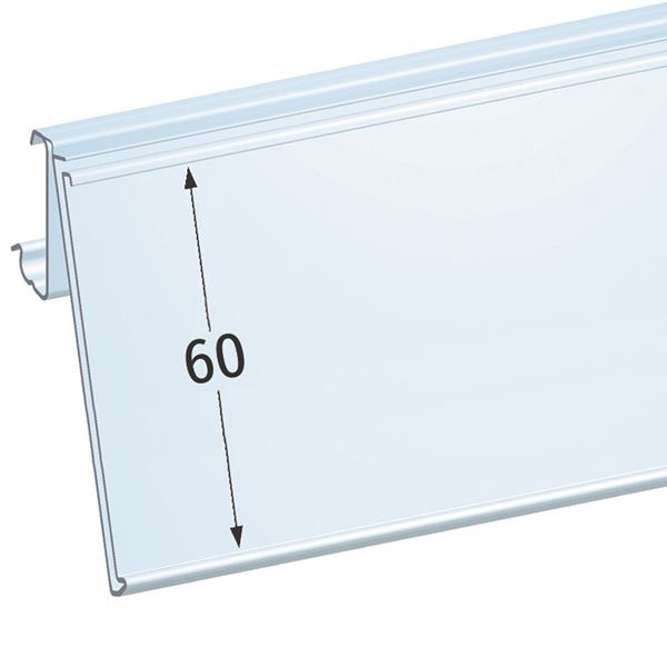 Immagine di PORTAPREZZO BASCULANTE PER RIPIANO CEFLA SYSTEM25 - ETICHETTA H.MAX 60 MM - CON UNGHIA