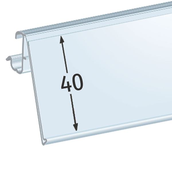 Immagine di PORTAPREZZO BASCULANTE PER RIPIANO CEFLA SYSTEM10 - ETICHETTA H.MAX 40 MM
