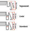 Immagine di PORTAPREZZI PER RIPIANO TEGOMETALL - LINDE - STOREBEST - INCLINAZIONE A 2 POSIZIONI - ETICHETTA H.MAX 26 MM