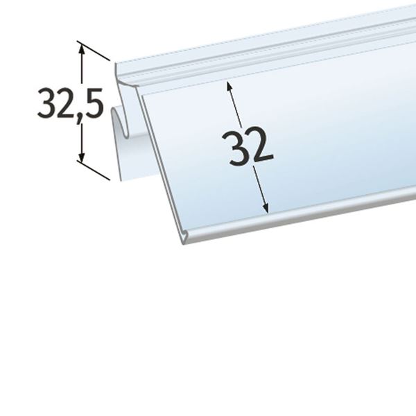 Immagine di PORTAPREZZO BASCULANTE PER INTRAC 35 - AMX35 - ETICHETTA H.MAX 32 MM