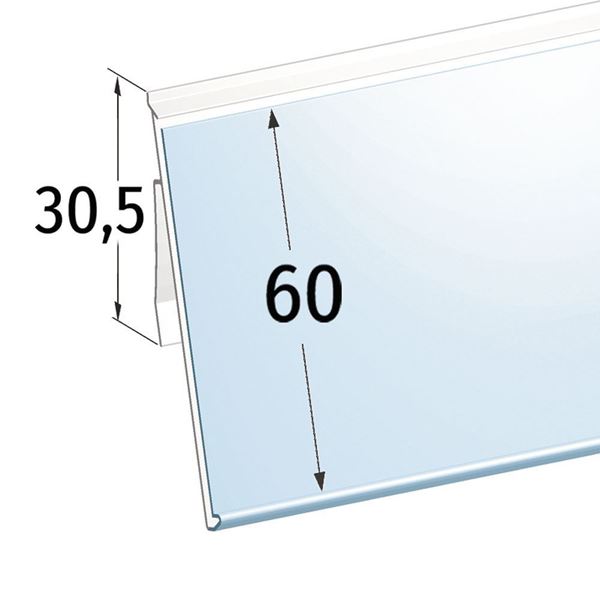 Image sur PORTE ETIQUETTE UNIVERSEL INCLINÉ pour étagère ZAF30 - ETIQUETTE H.MAX 40 MM