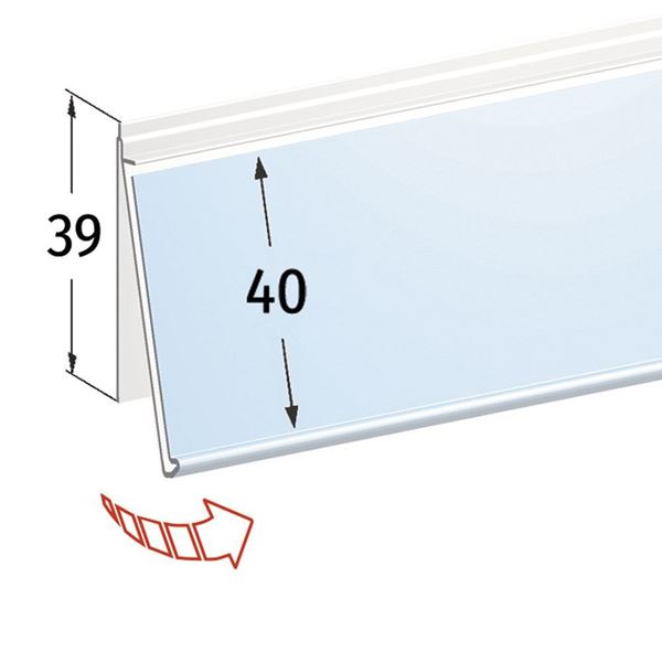 Picture of ZAF40 SHELF UNIVERSAL FLIP-UP DATASTRIP - LABEL H.MAX 40 MM