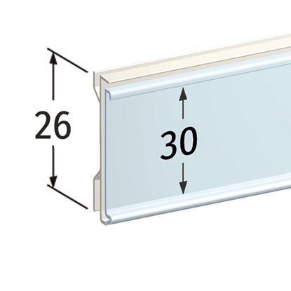 Imagen de PERFIL PORTA PRECIOS PARA ESTANTE ARNEG - ETIQUETA H.MAX 30 MM (con uña)