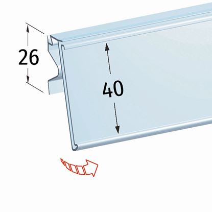 Imagen de PERFIL PORTA PRECIOS PARA ESTANTES ARNEG - ETIQUETA H.MAX 40 MM (con uña)