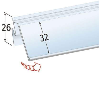 Imagen de PERFIL PORTA PRECIOS PARA ESTANTES ARNEG - ETIQUETA H.MAX 32 MM (sin uña)