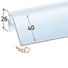 Immagine di PORTAPREZZO BASCULANTE PER RIPIANO ARNEG - ETICHETTA H.MAX 40 MM (senza unghia)