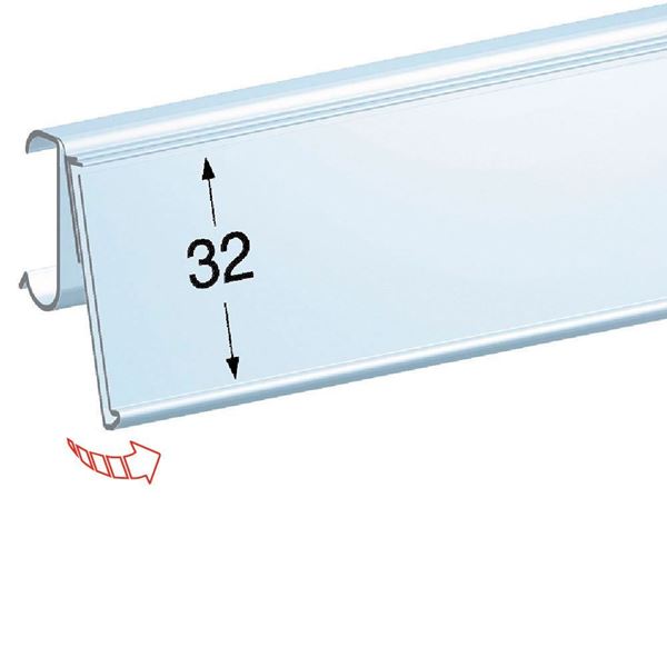 Immagine di PORTAPREZZO BASCULANTE PER RIPIANI COSTAN (cursore stondato) - ETICHETTA H.MAX 32 MM