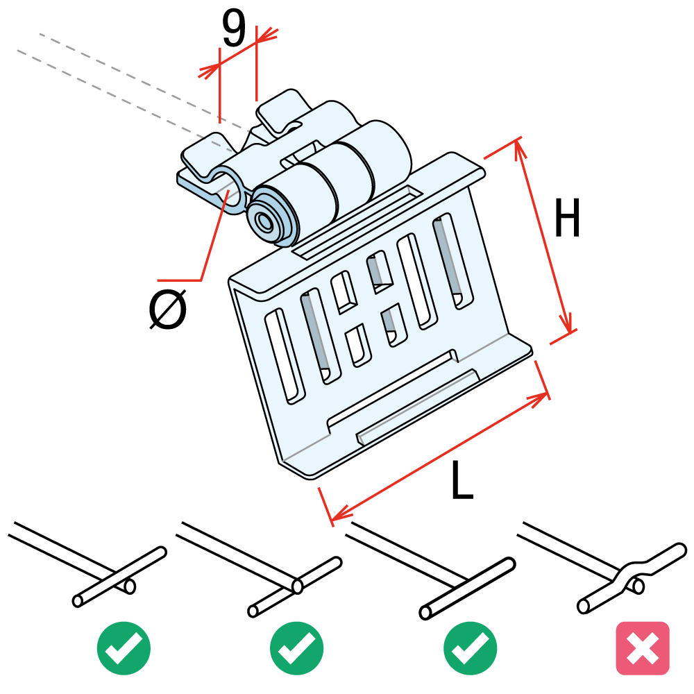 Synco | SINGLE LABEL HOLDER FOR HOOKS, 4 INCLINATIONS (GUIDE 9 MM) for ...