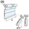 Picture of UNIVERSAL FLIP-UP LABEL HOLDER FOR HOOKS (2 POSITIONS), CENTRAL CUT 11 MM - for Hanshow NEBULAR and POLARIS Pro