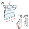 Image sur  PORTE-ÉTIQUETTE PIVOTANTE UNIVERSELLE POUR CROCHETS (2 INCLINAISON), ENCOCHE 11 MM pour VUSION