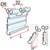Image sur  PORTE-ÉTIQUETTE PIVOTANTE UNIVERSELLE POUR CROCHETS (2 INCLINAISON), ENCOCHE 22 MM pour VUSION