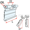 Immagine di PORTA ETICHETTA BASCULANTE UNIVERSALE PER GANCI (2 POSIZIONI), TAGLIO CENTRALE 22 MM per SOLUM Newton