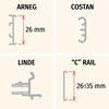 Image sur PROFIL PIVOTANT POUR COMPTOIRS RÉFRIGÉRÉS ARNEG H. 26 MM, COSTAN, LINDE ET "C" RAIL pour LG Innotek