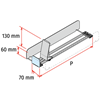 Immagine di PROXI ON SHELF PLATE (modulo stretto / stopper H.60 mm / spingitore alto / forza media)