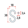 Immagine di GANCIO AD “S” IN PLASTICA - H.38 MM