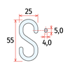 Immagine di GANCIO AD “S” IN PLASTICA - H.55 MM